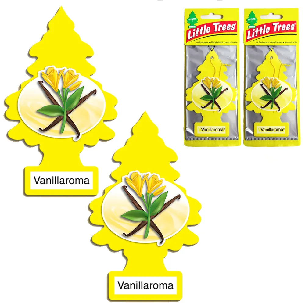 2 Air Freshener Vanilla Little Trees Car Home Office Hanging Long Lasting Fresh