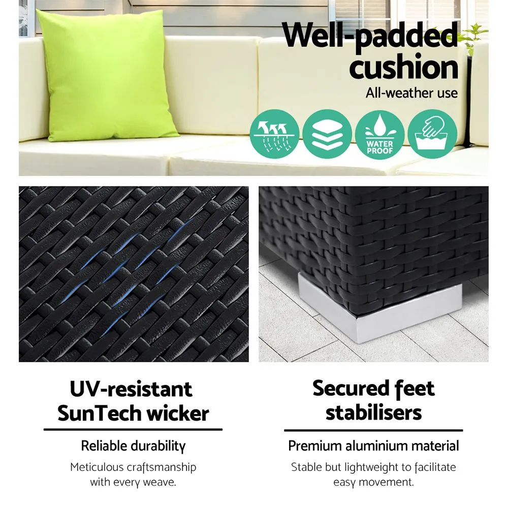 7-Piece UV-Resistant Wicker Outdoor Sofa Set - Gardeon