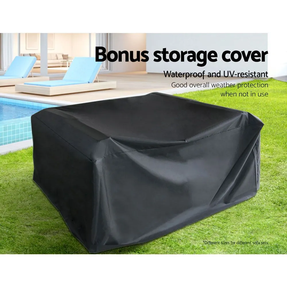 7-Piece UV-Resistant Wicker Outdoor Sofa Set - Gardeon