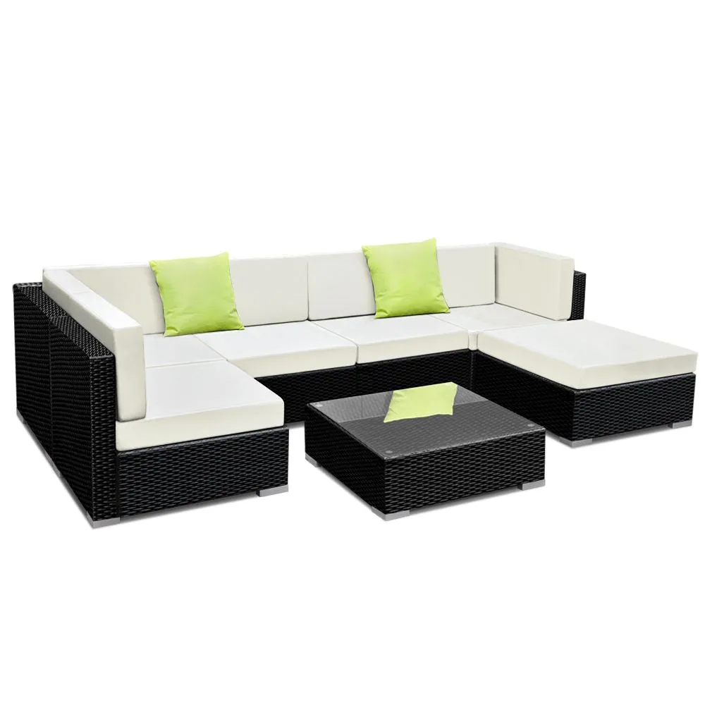 7-Piece UV-Resistant Wicker Outdoor Sofa Set - Gardeon