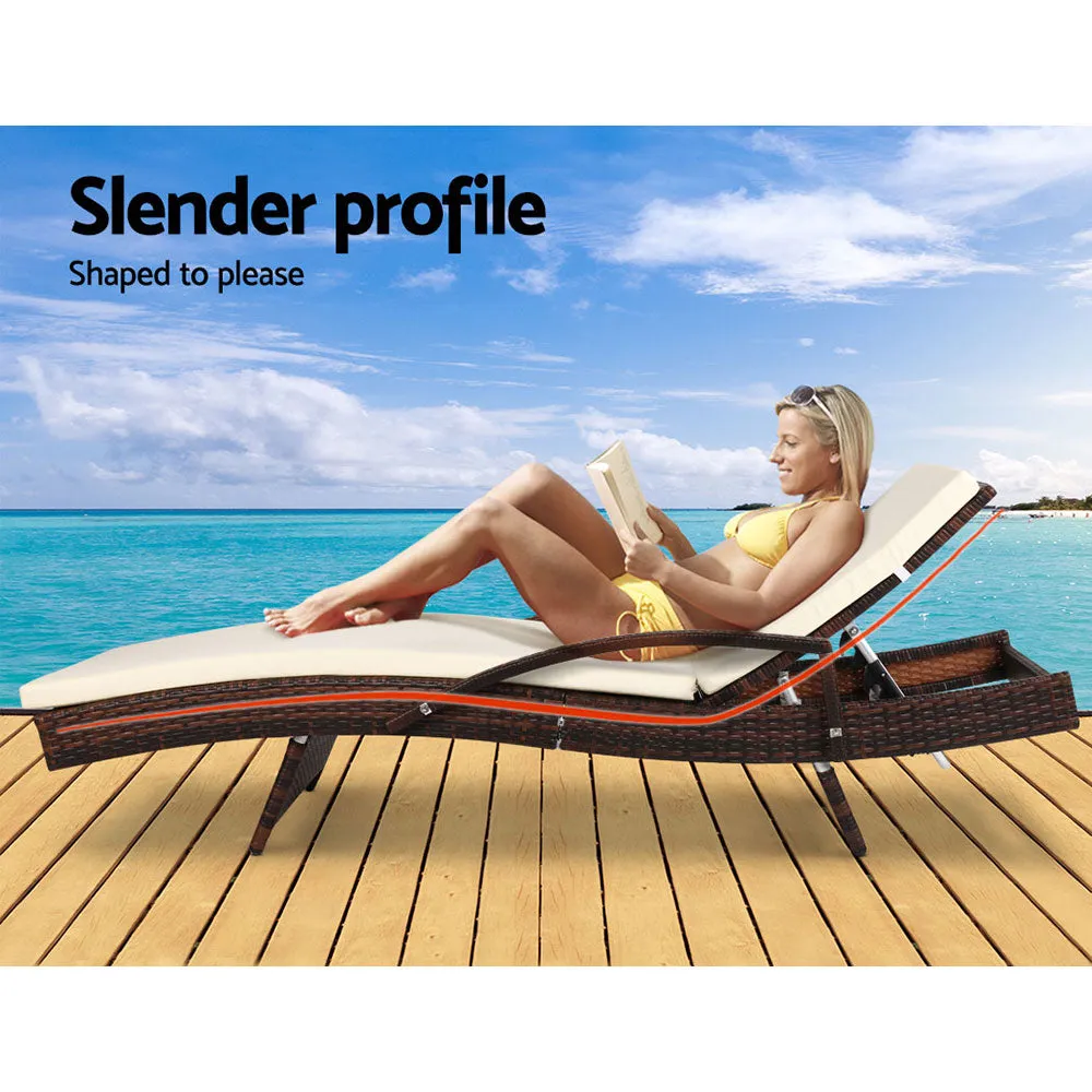 Adjustable Sun Lounge Set, UV-Resistant, Aluminium - Gardeon