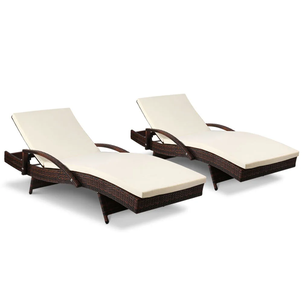 Adjustable Sun Lounge Set, UV-Resistant, Aluminium - Gardeon