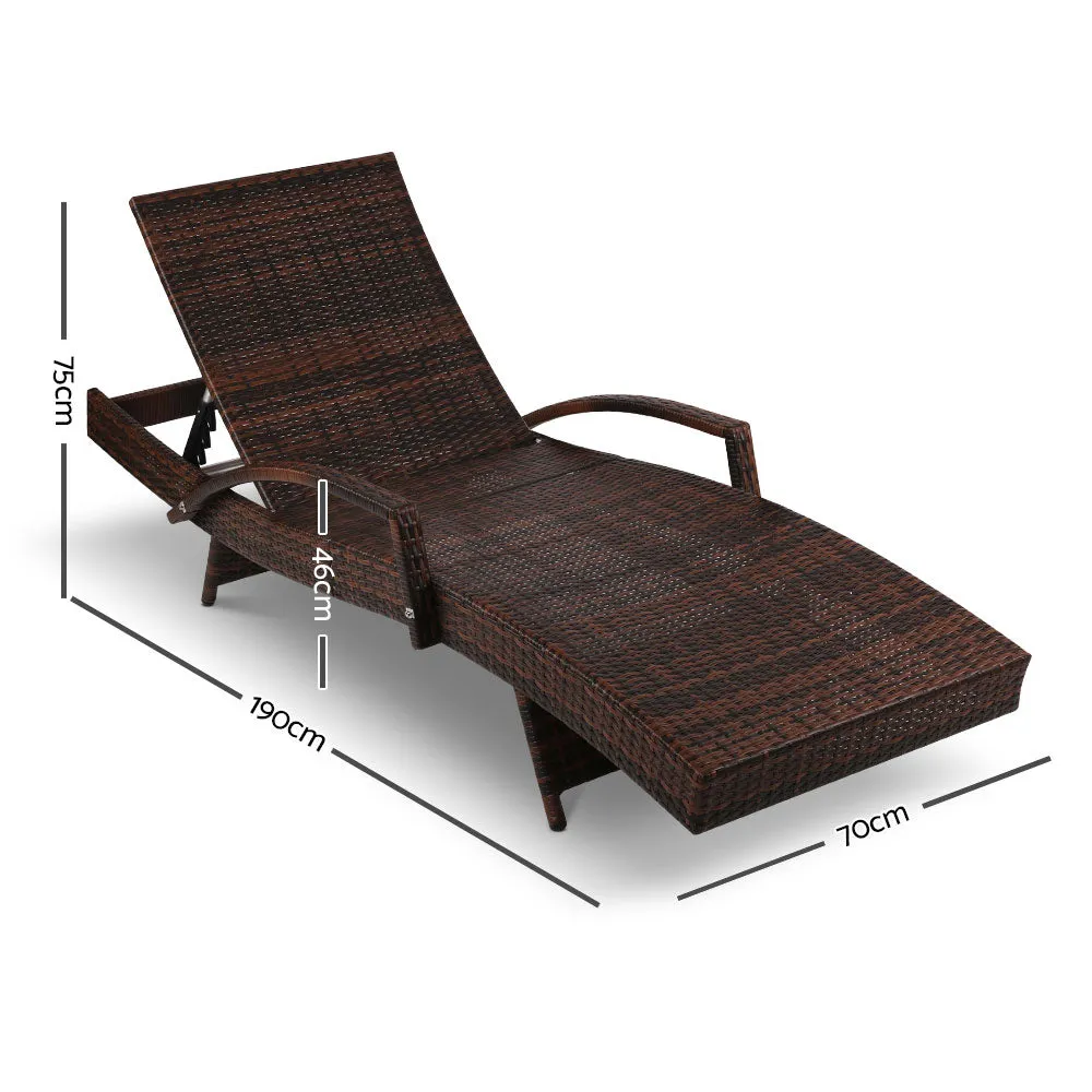 Adjustable Sun Lounge Set, UV-Resistant, Aluminium - Gardeon