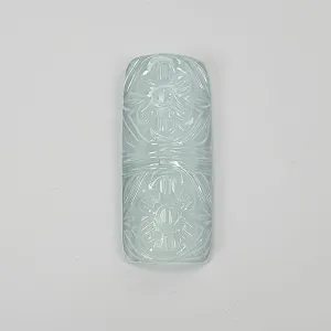 AQUAMARINE Gemstone Carving : 35.80cts Natural Untreated Blue Aquamarine Hand Carved Cushion Shape 37*16mm
