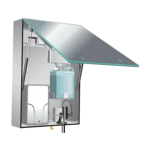 ASI 0663-1 Velare BTM System. Frameless Mirror Cabinet with Foam Soap Dispenser and Hand Dryer Inside