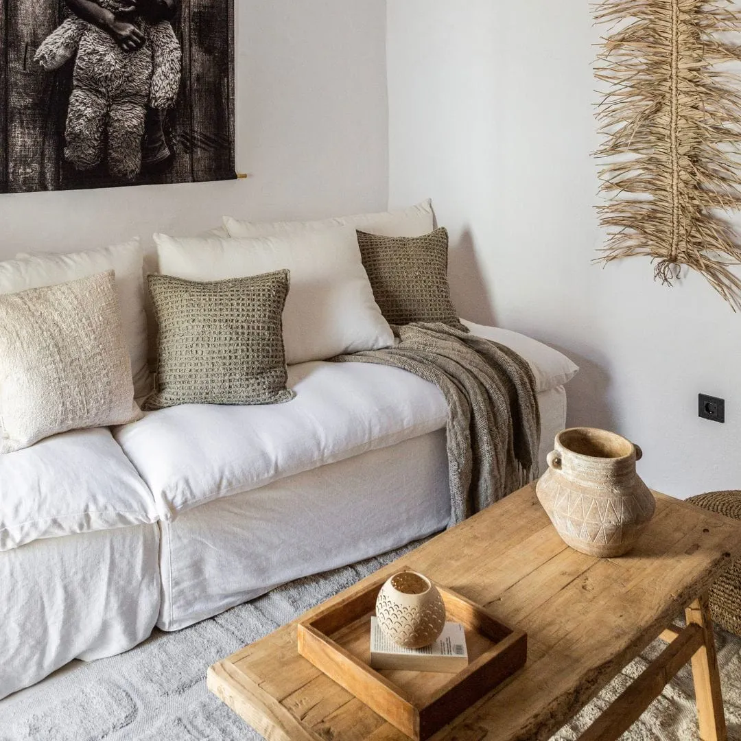 Cotton Cushion Cover Fancy | Natural 50x50cm