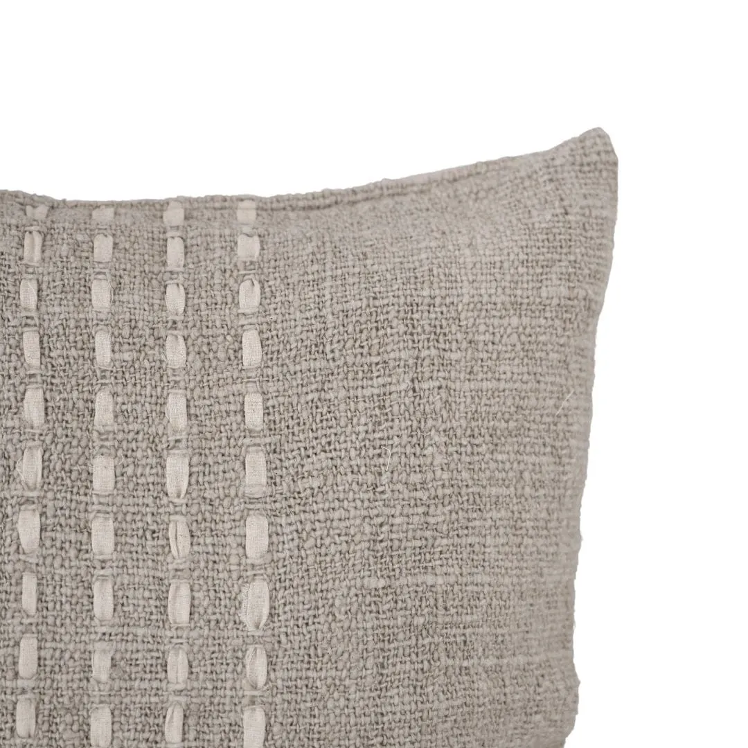Cotton Cushion Cover Stitch Panel | Natural 50x50cm