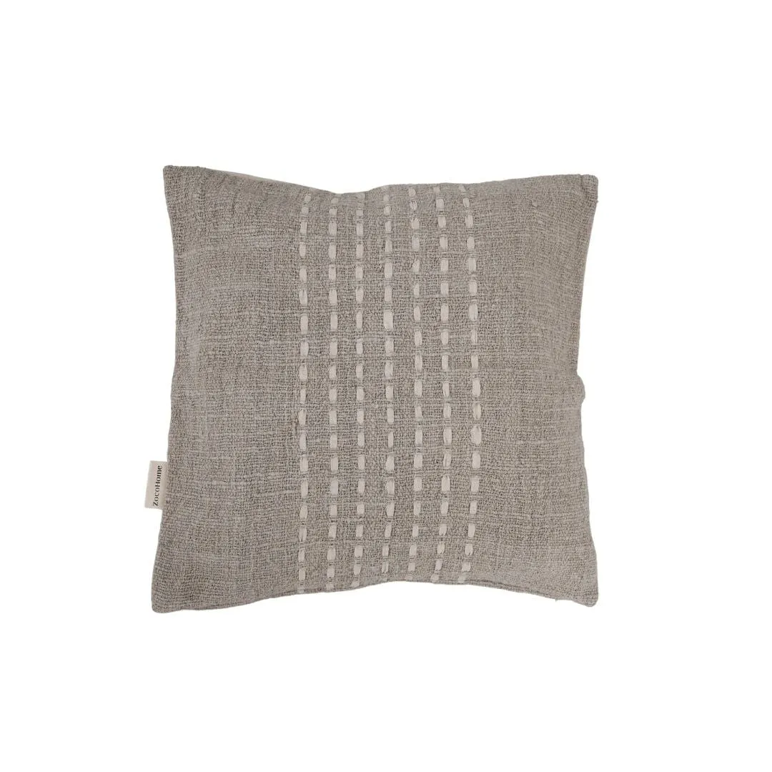 Cotton Cushion Cover Stitch Panel | Natural 50x50cm