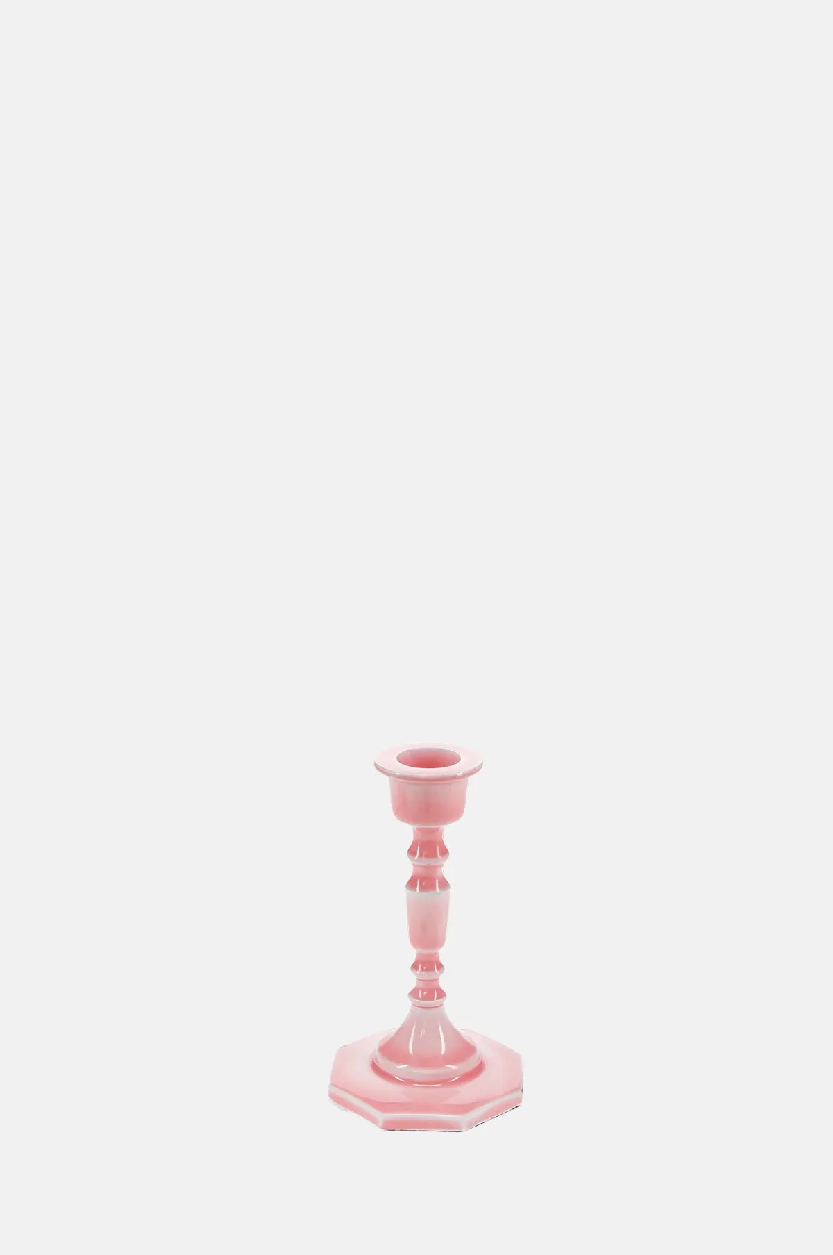 Enamel Candlestick 13cm Pink