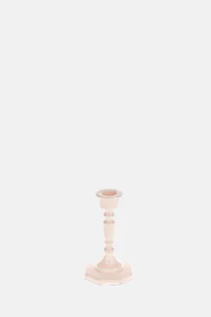 Enamel Candlestick 13cm Soft Pink