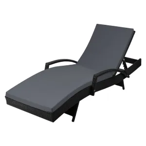 Gardeon Outdoor Sun Lounge - Black