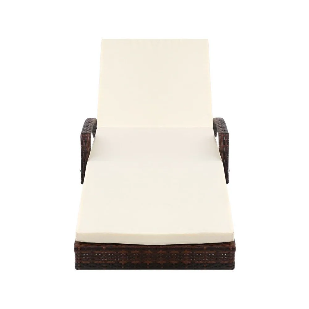 Gardeon Set of 2 Sun Lounge Outdoor Furniture Day Bed Rattan Wicker Lounger Patio