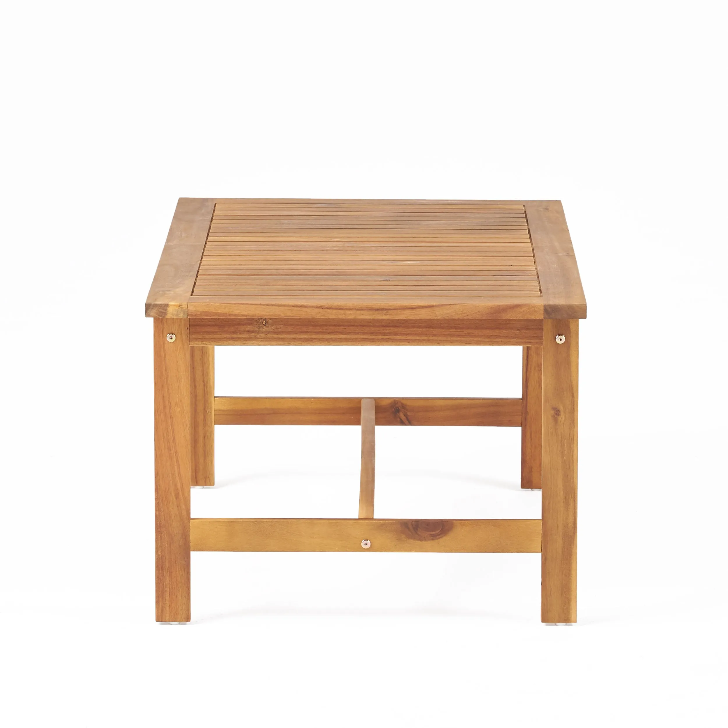 Harvey Outdoor Acacia Wood Club Chair and Coffee Table Set with Cushions