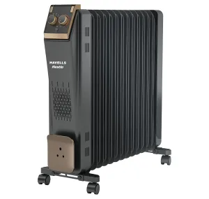 Havells 13 Fin Hestio Straight Fin OFR | 2900 Watt, Thermostatic heat control with 3 power settings & PTC fan control | Superior grade oil for long-lasting heat | (Black)