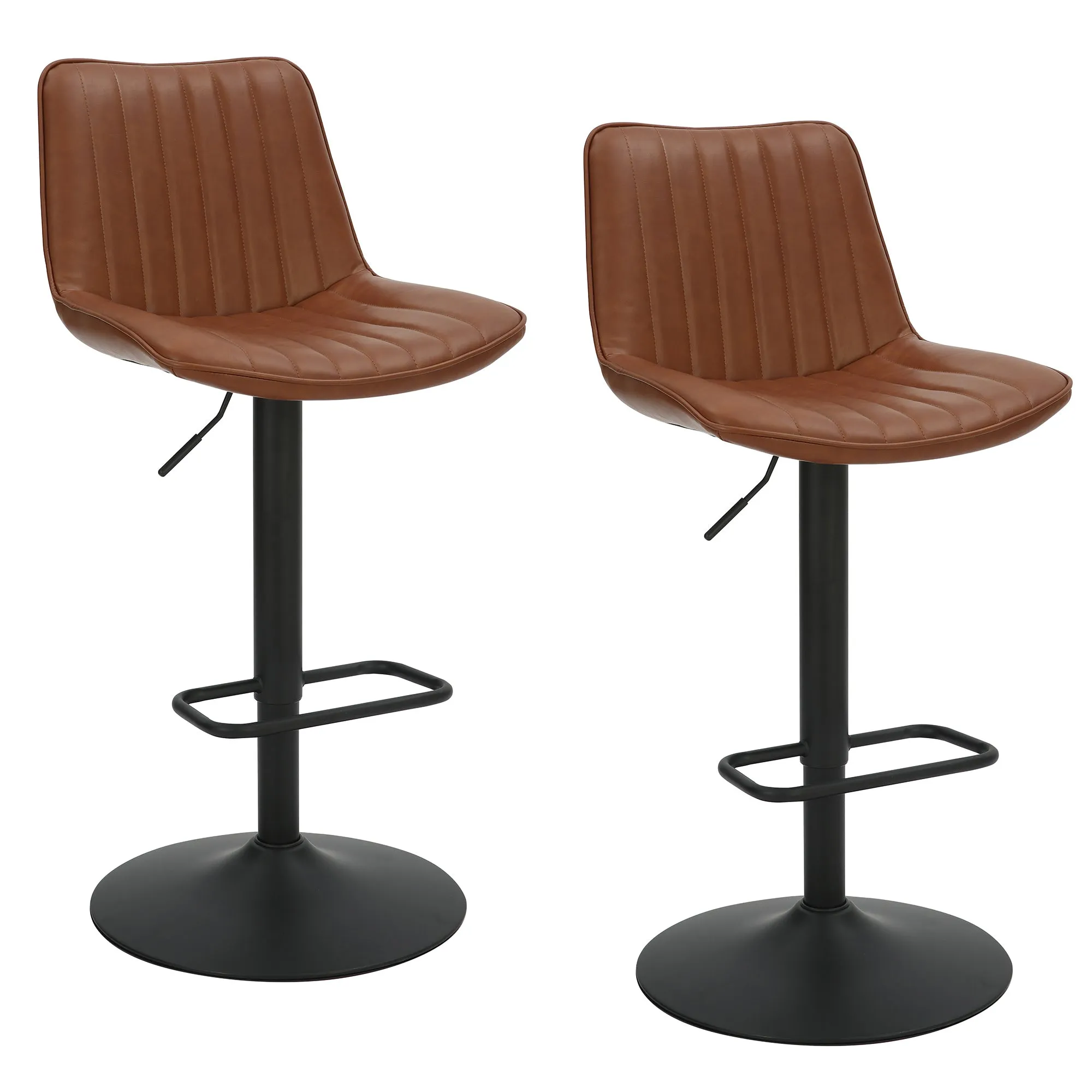 Height Adjustable Bar Stools | Set of 2 | Kosi Caramel