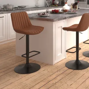 Height Adjustable Bar Stools | Set of 2 | Kosi Caramel
