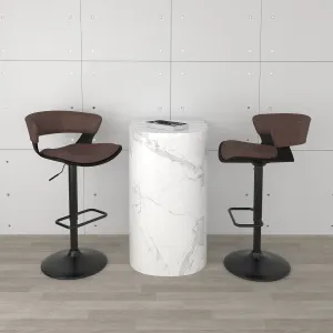 Height Adjustable Bar Stools | Set of 2 | Rover Brown