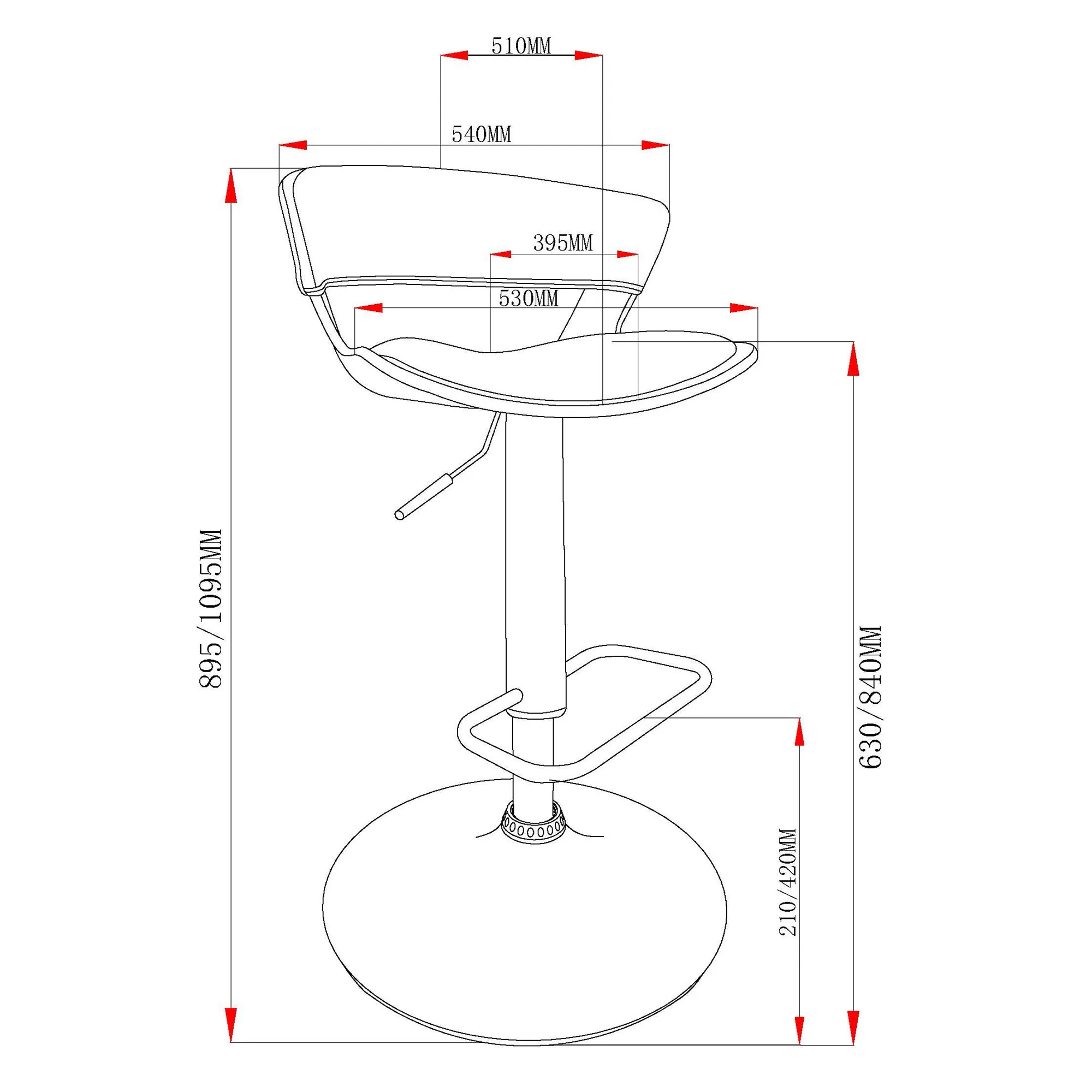 Height Adjustable Bar Stools | Set of 2 | Rover Cream