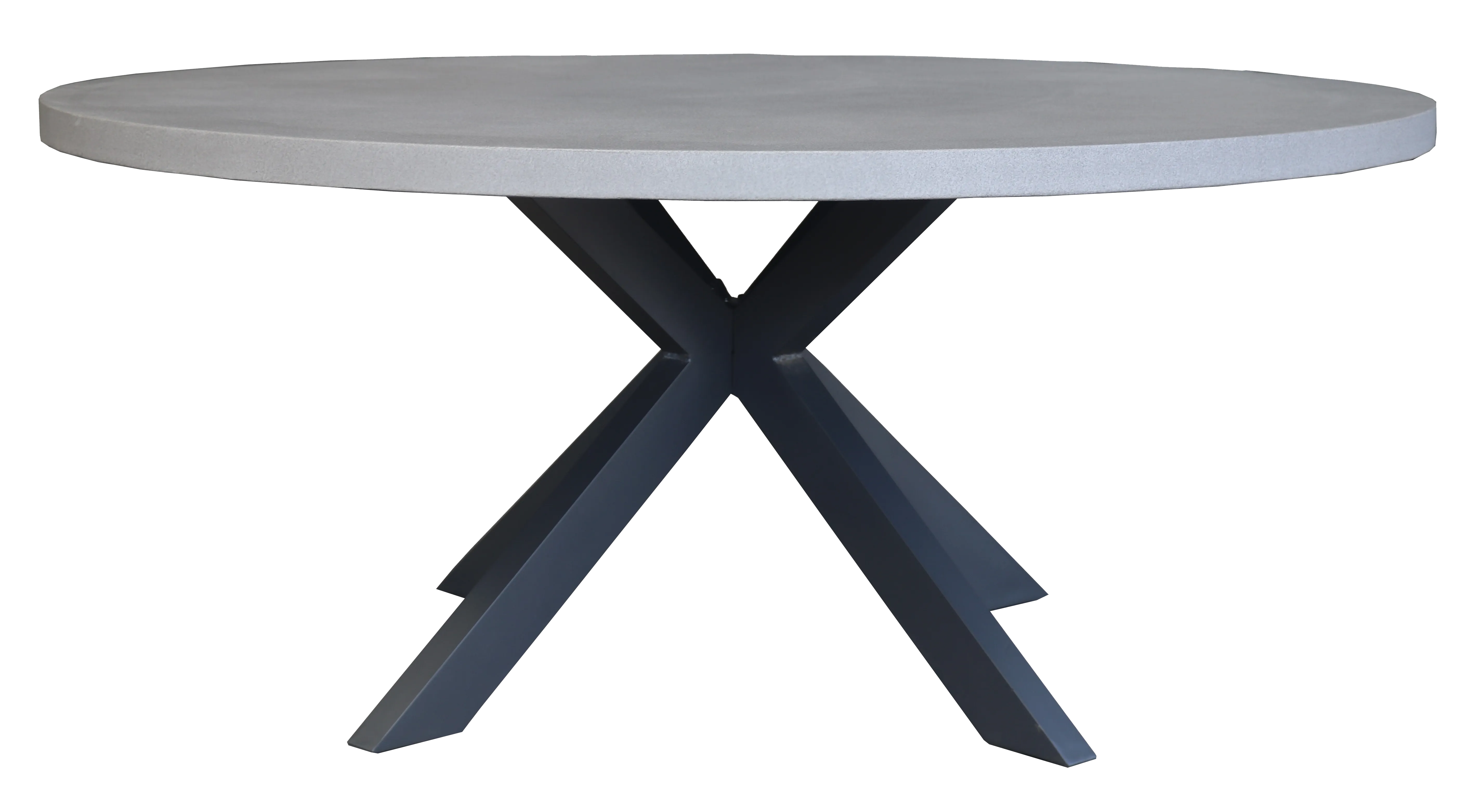 Hope-Portland 7pc Dining Set 1700mm Round Table Gunmetal