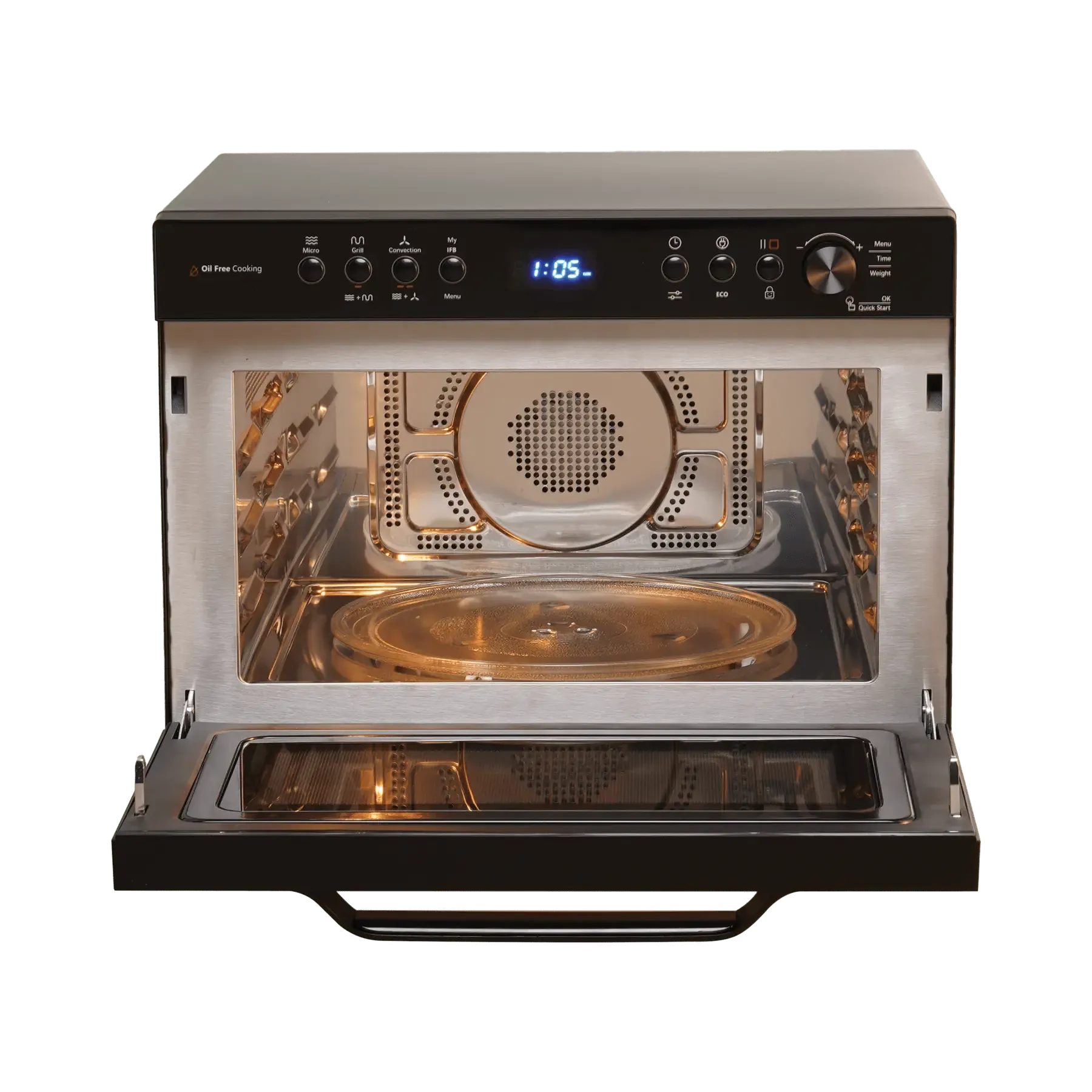 IFB 34BC2 34 Litre Convection Microwave Oven with 151 Auto Cook Menus, Oil-Free Cooking & Rotisserie (Black)