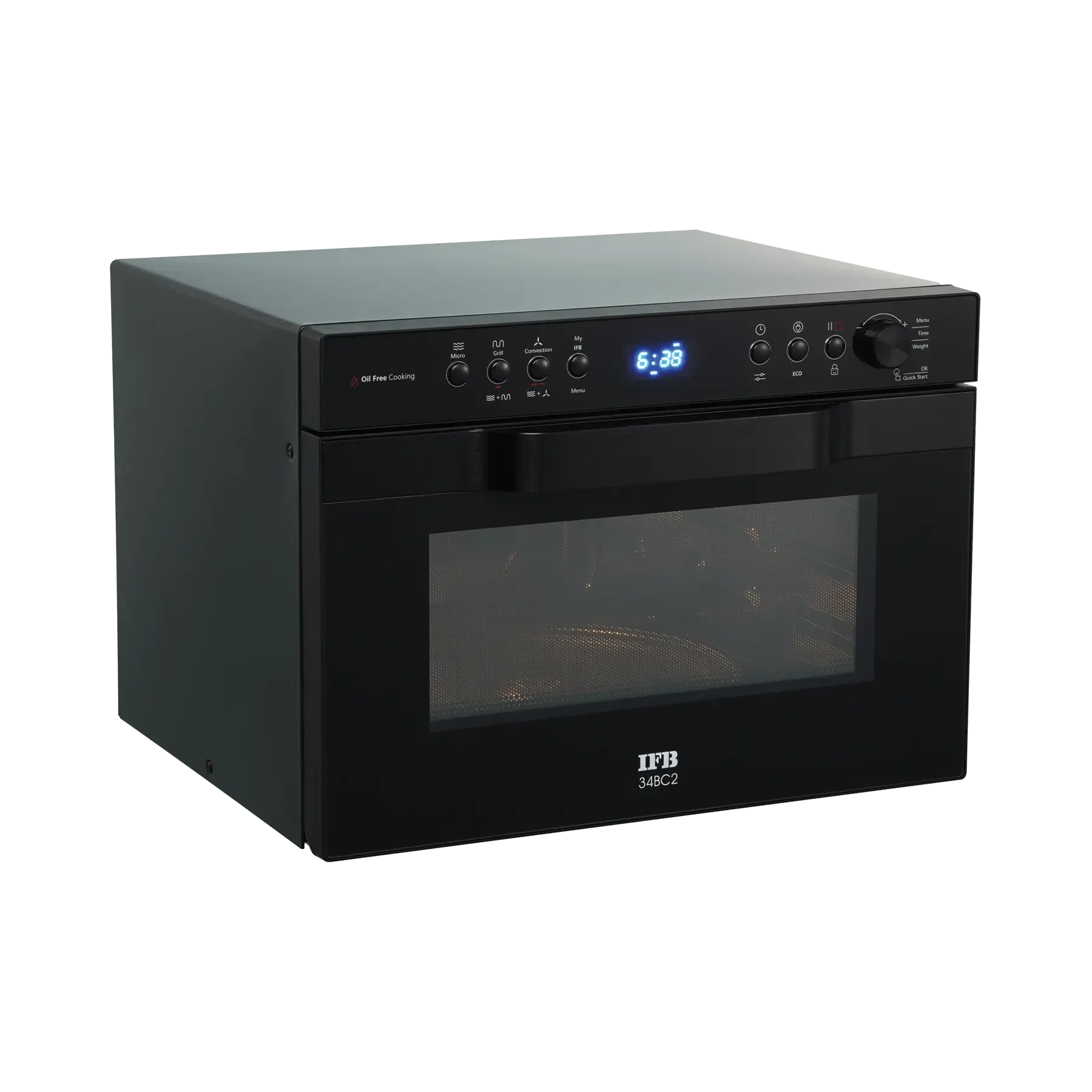 IFB 34BC2 34 Litre Convection Microwave Oven with 151 Auto Cook Menus, Oil-Free Cooking & Rotisserie (Black)