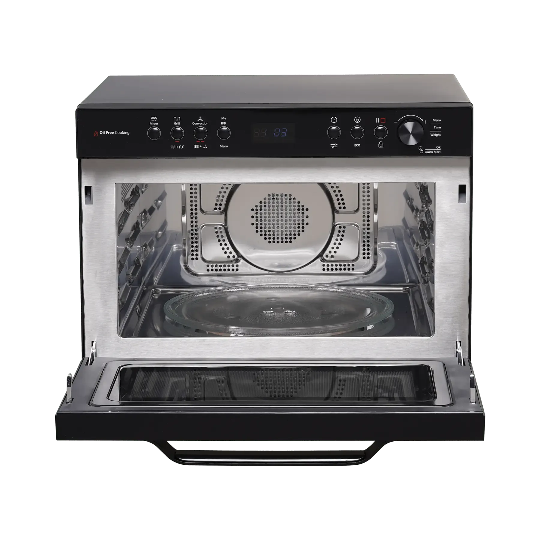 IFB 34BC2 34 Litre Convection Microwave Oven with 151 Auto Cook Menus, Oil-Free Cooking & Rotisserie (Black)
