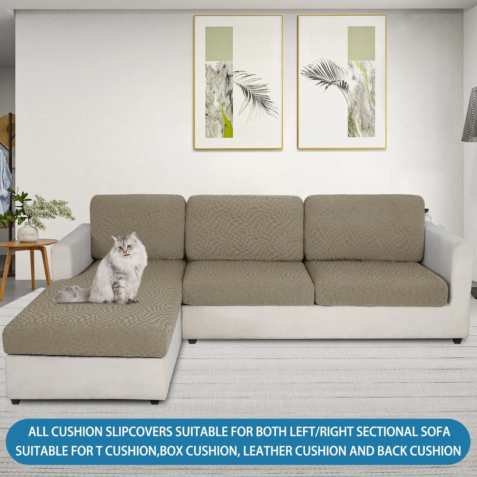 Irregular Plaid Pattern Waterproof Sectional Cushion Couch Covers