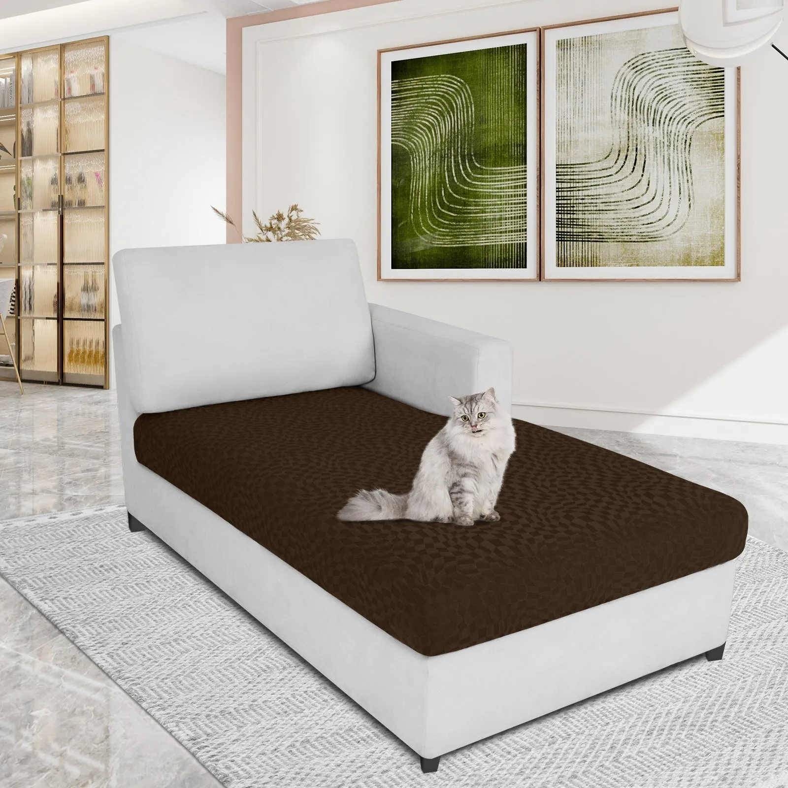 Irregular Plaid Pattern Waterproof Sectional Cushion Couch Covers