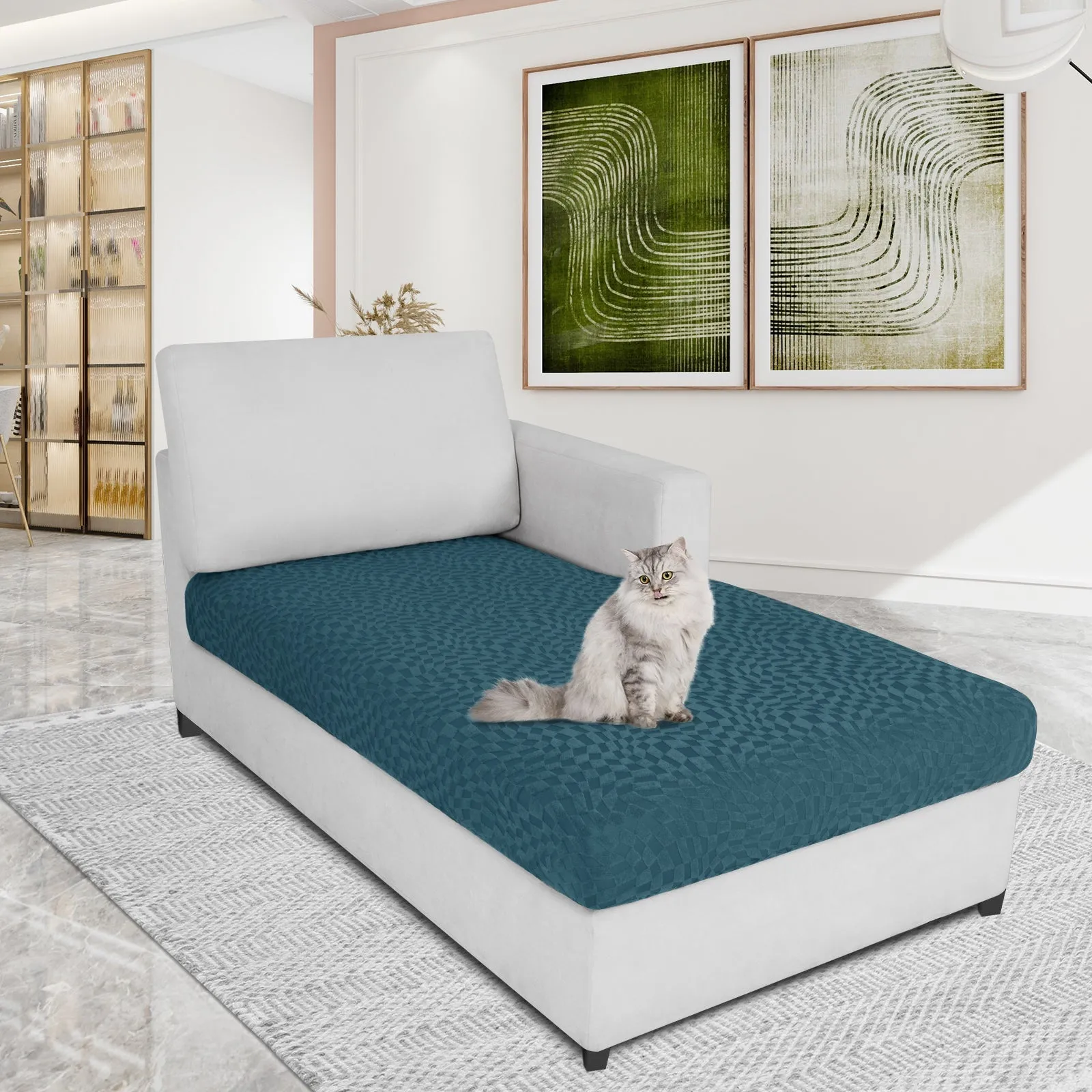 Irregular Plaid Pattern Waterproof Sectional Cushion Couch Covers