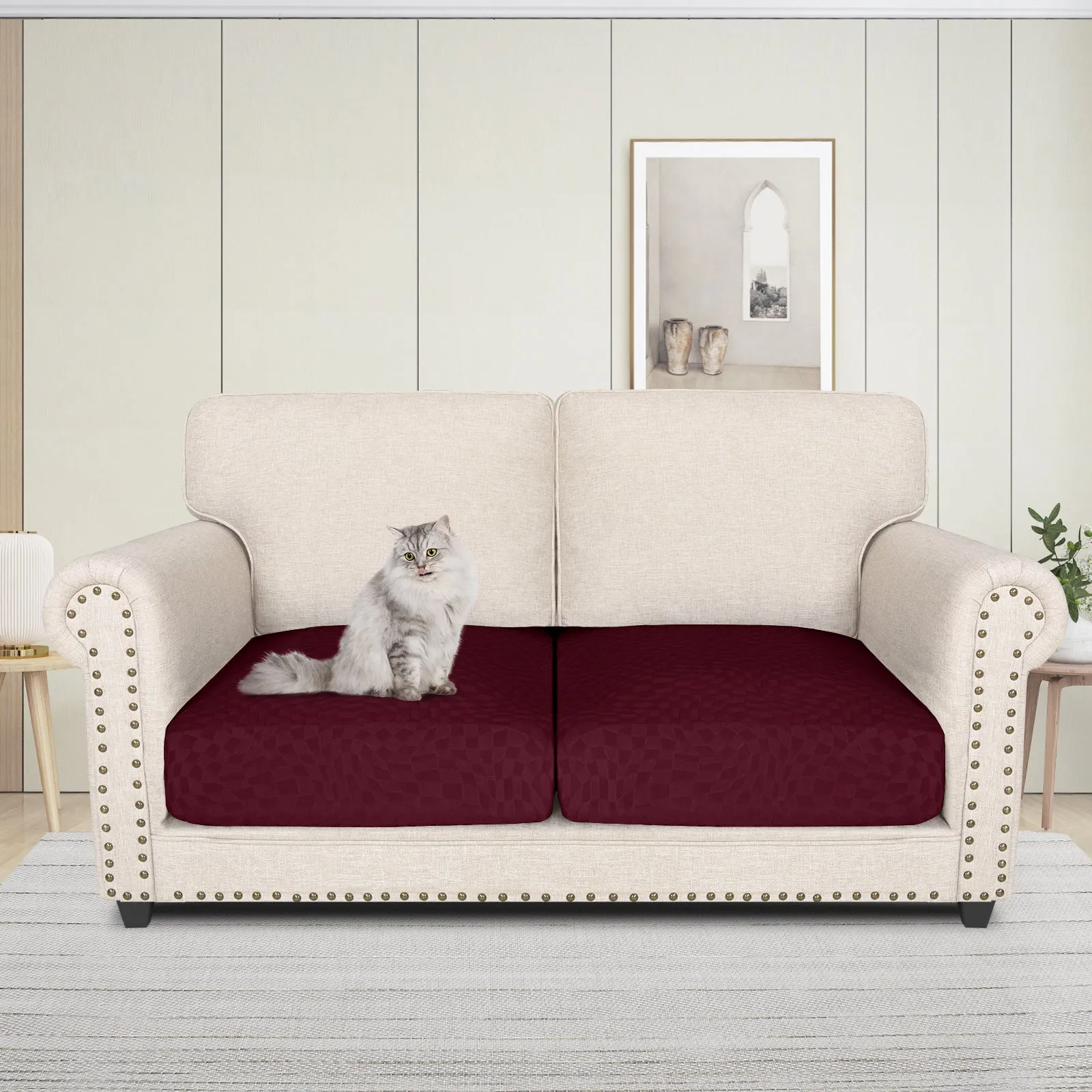 Irregular Plaid Pattern Waterproof Sectional Cushion Couch Covers