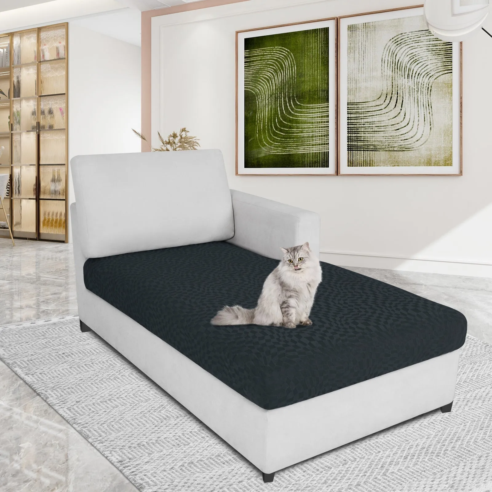 Irregular Plaid Pattern Waterproof Sectional Cushion Couch Covers