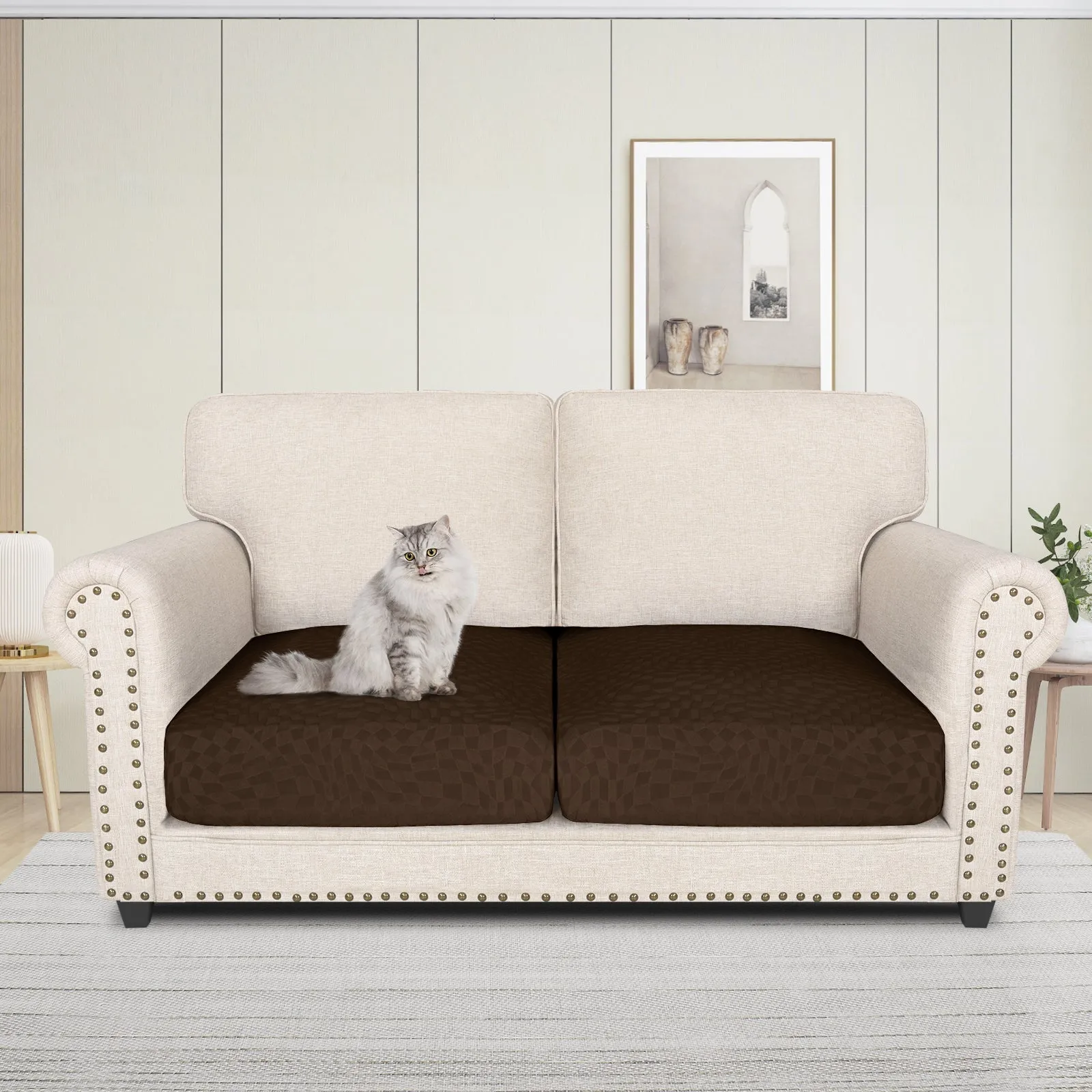 Irregular Plaid Pattern Waterproof Sectional Cushion Couch Covers