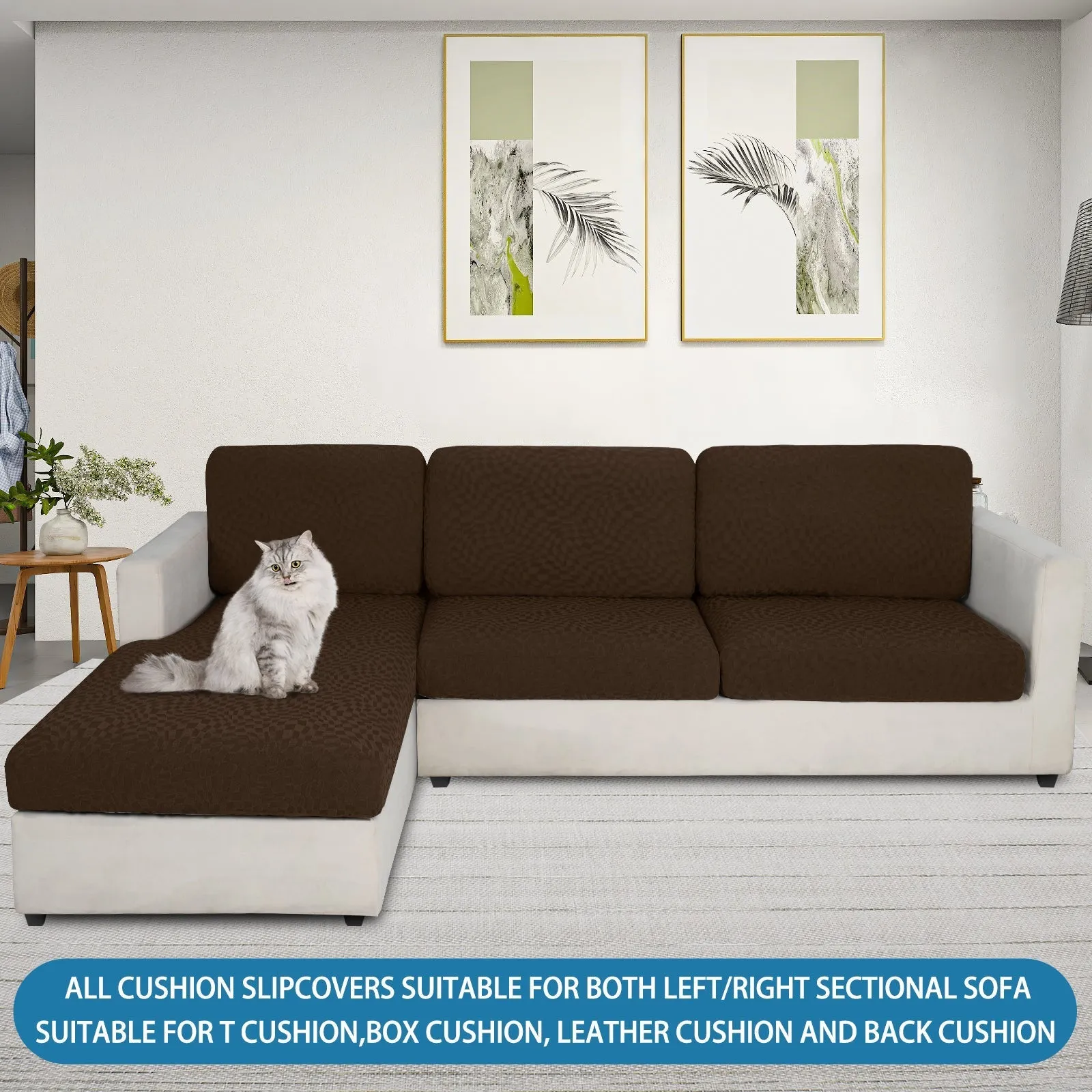 Irregular Plaid Pattern Waterproof Sectional Cushion Couch Covers