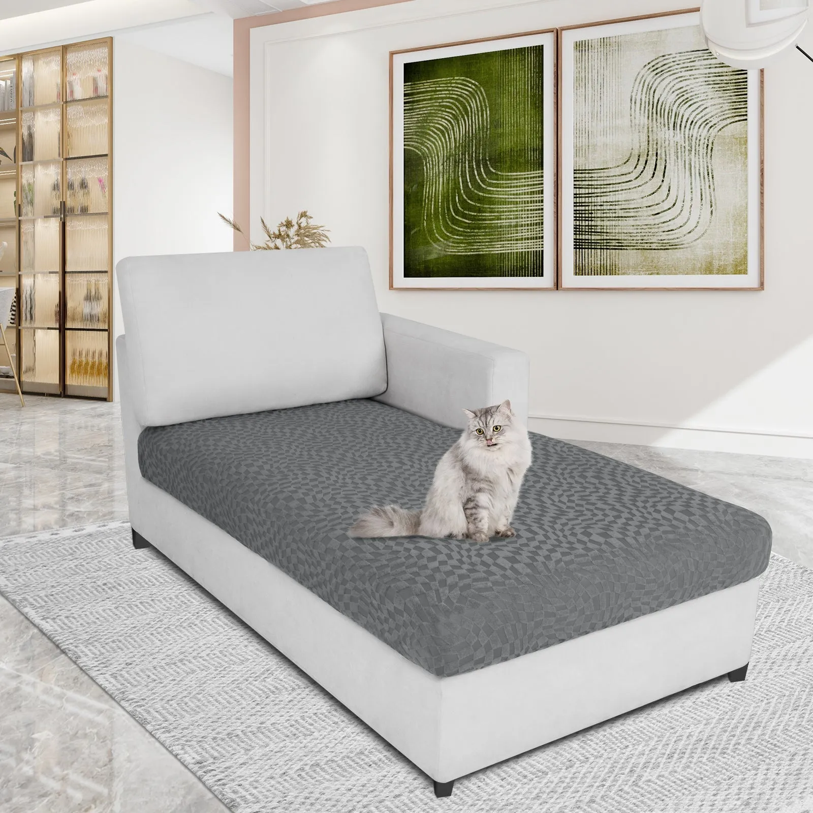 Irregular Plaid Pattern Waterproof Sectional Cushion Couch Covers