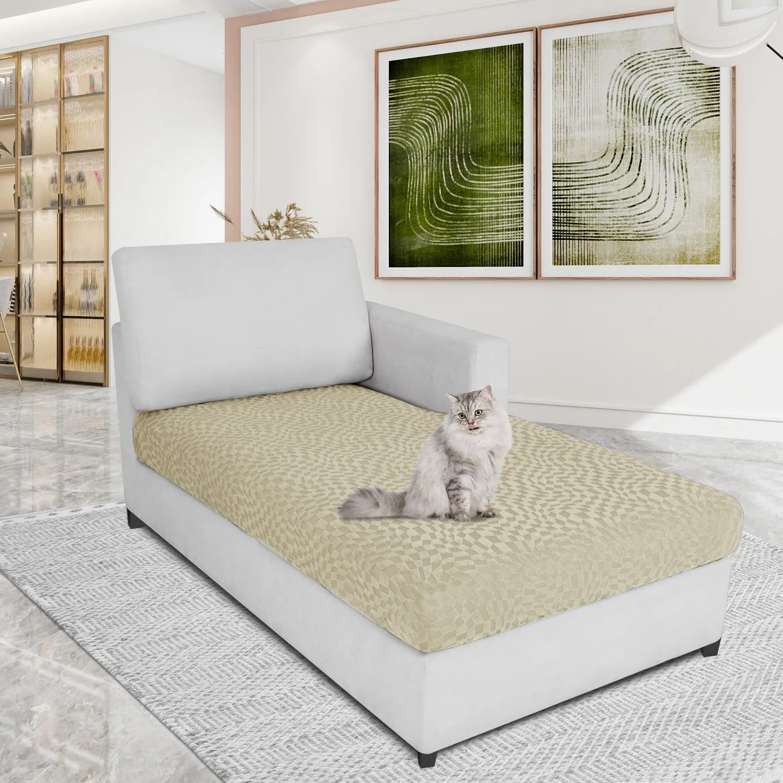 Irregular Plaid Pattern Waterproof Sectional Cushion Couch Covers
