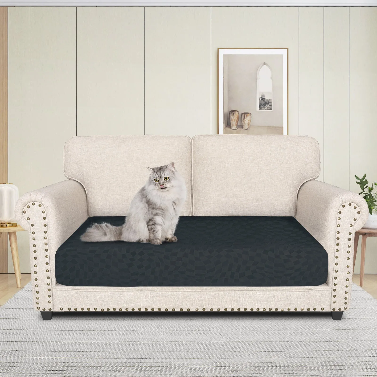 Irregular Plaid Pattern Waterproof Sectional Cushion Couch Covers