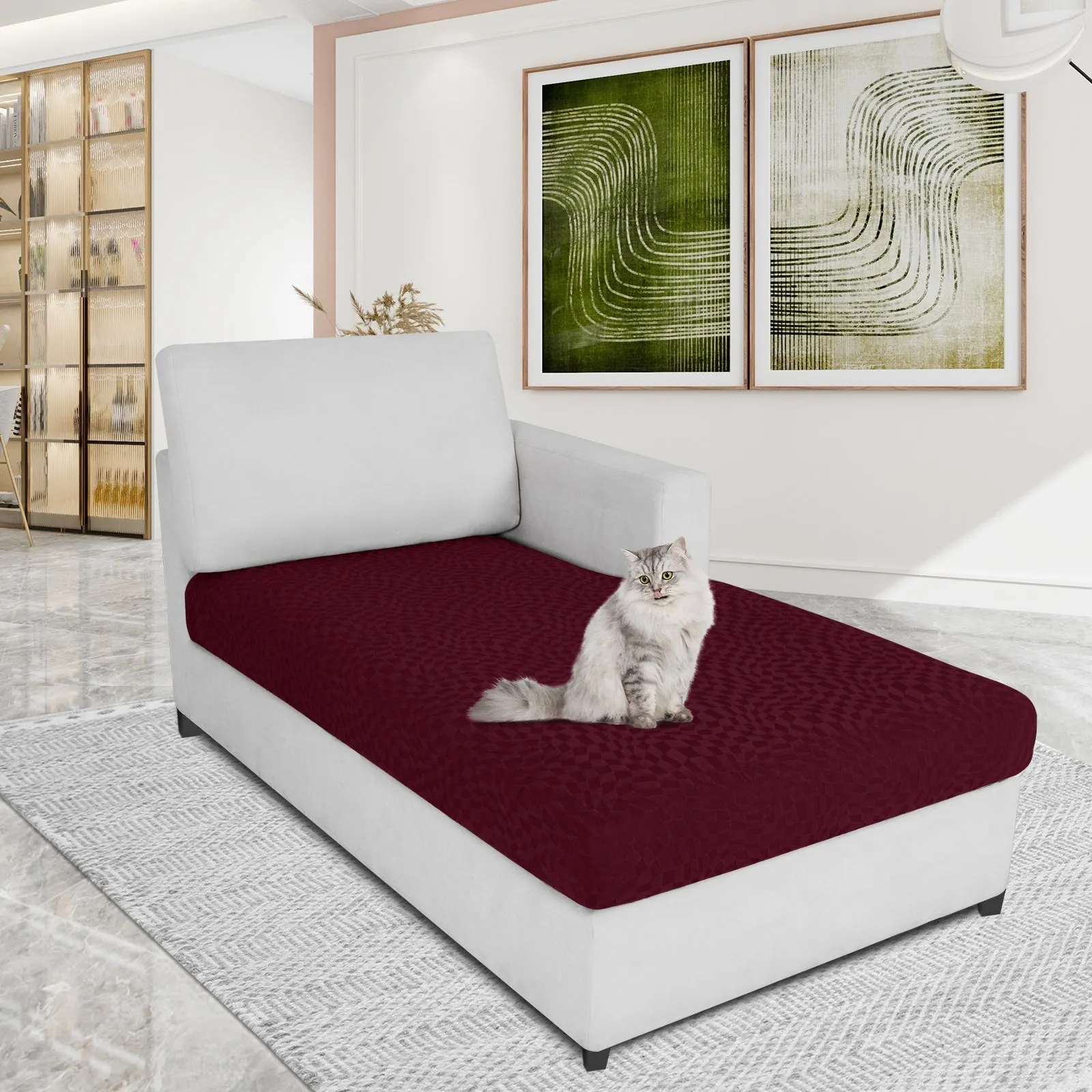 Irregular Plaid Pattern Waterproof Sectional Cushion Couch Covers