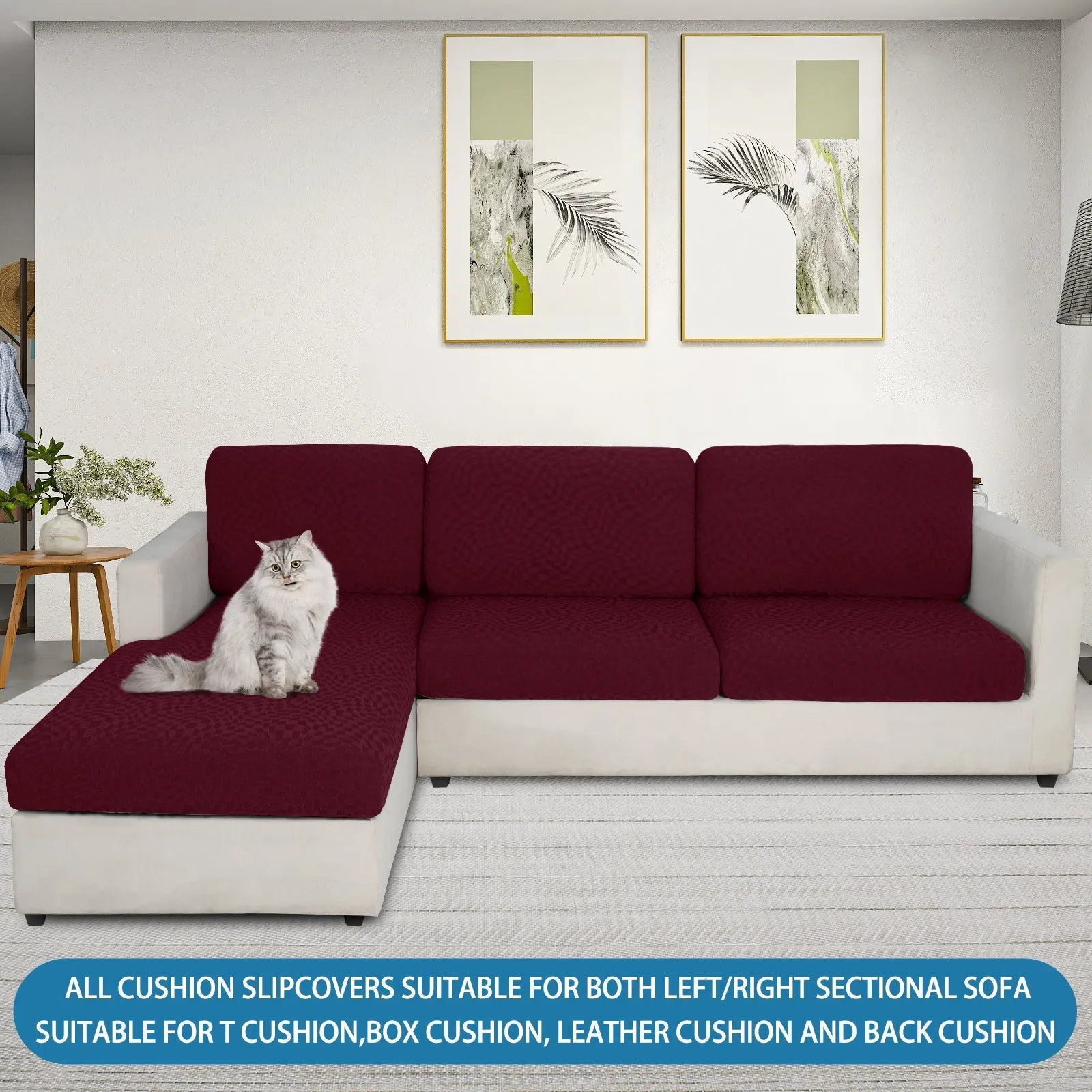 Irregular Plaid Pattern Waterproof Sectional Cushion Couch Covers