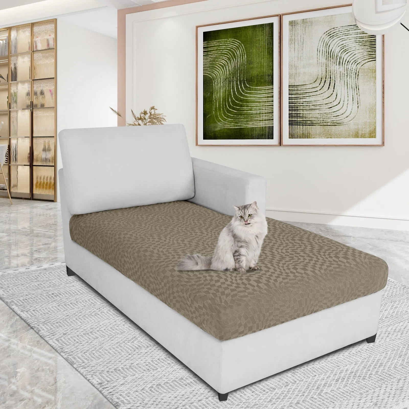 Irregular Plaid Pattern Waterproof Sectional Cushion Couch Covers