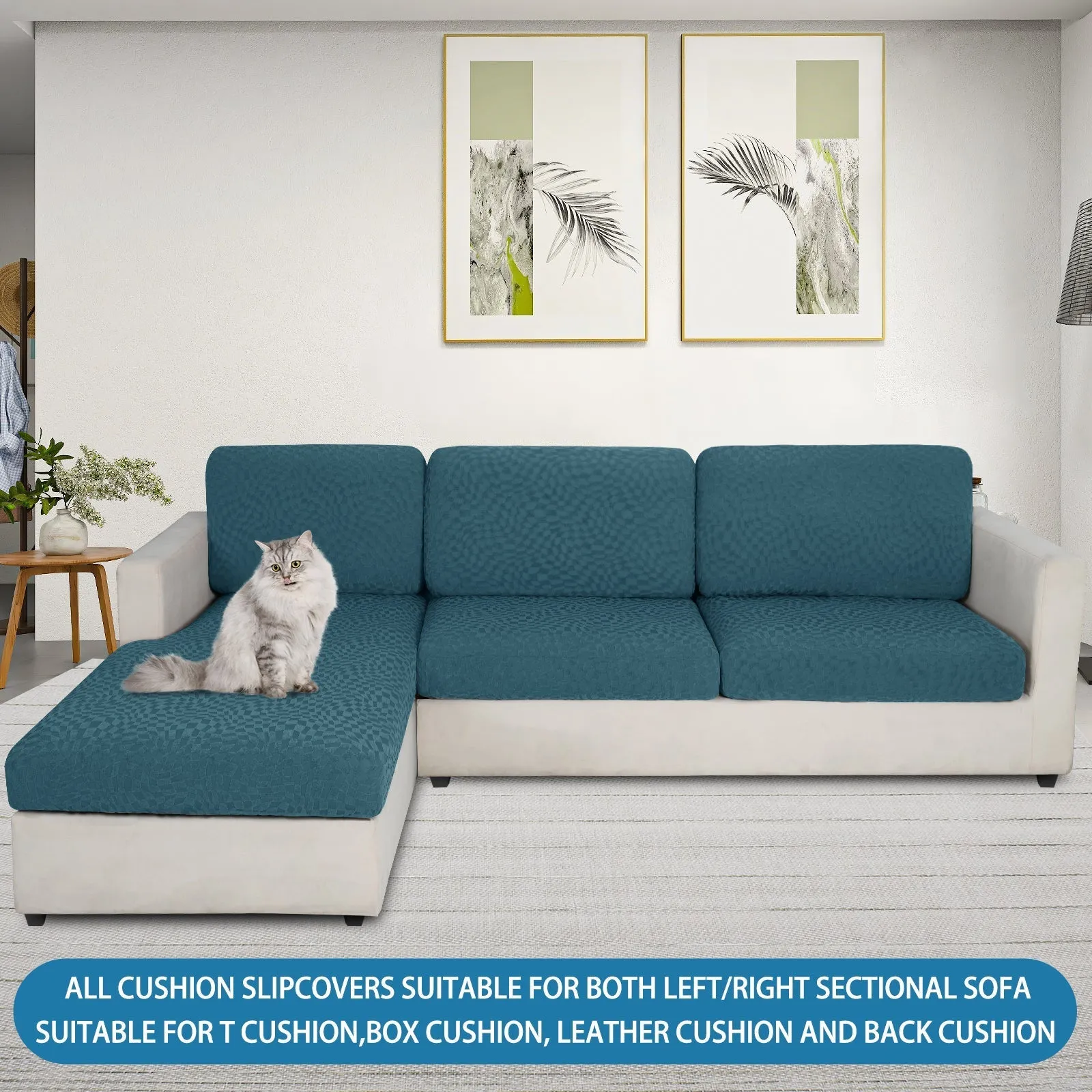 Irregular Plaid Pattern Waterproof Sectional Cushion Couch Covers
