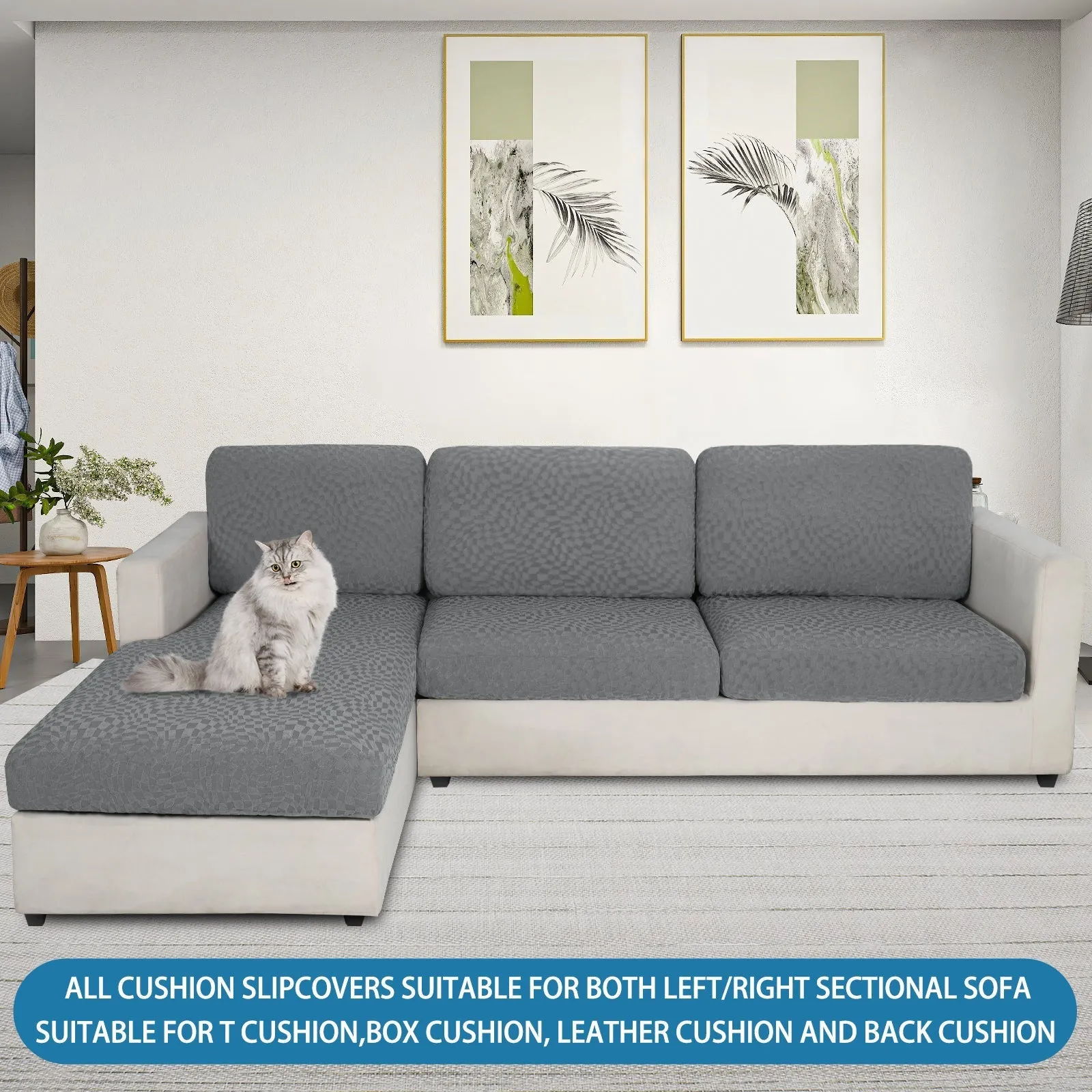 Irregular Plaid Pattern Waterproof Sectional Cushion Couch Covers