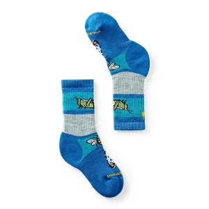 Kid's Smartwool Hike Full Cushion Garden Bugs Pattern Crew Socks Color: Laguna Blue