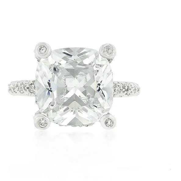 Lucine Brillant Cushion Cut Engagement Statement Ring | 10.7ct