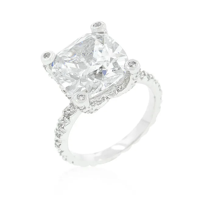 Lucine Brillant Cushion Cut Engagement Statement Ring | 10.7ct