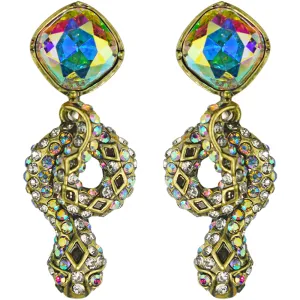 Medusa Crystal Serpent Pierced Earrings