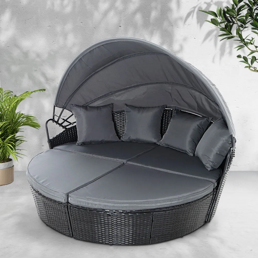 Modular Sun Lounge Wicker Day Bed with Canopy, Gardeon