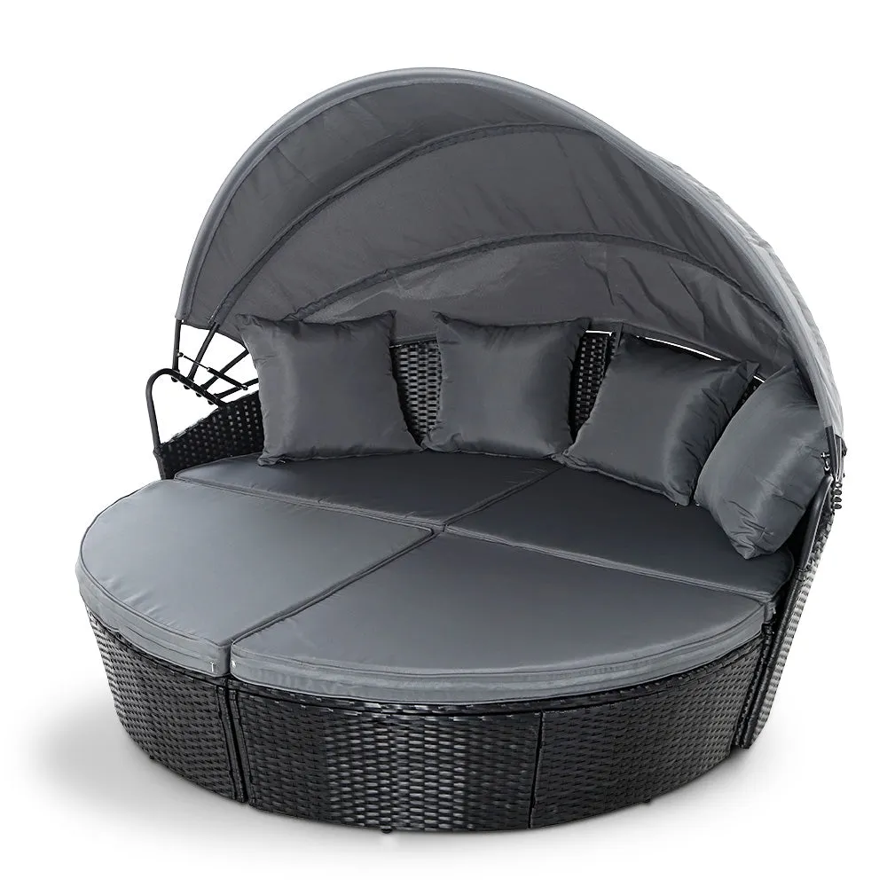 Modular Sun Lounge Wicker Day Bed with Canopy, Gardeon