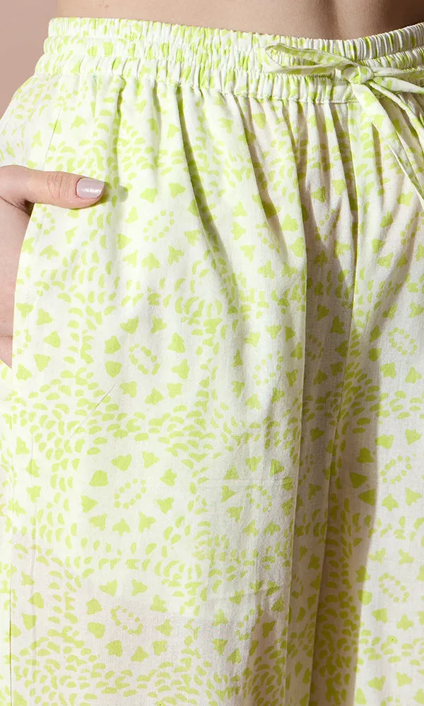 Neon Floral Print Coord Set for Women