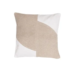 Patchwork Cotton Cushion | White / Natural 50x50cm