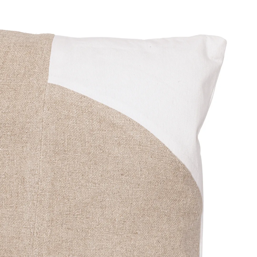 Patchwork Cotton Cushion | White / Natural 50x50cm